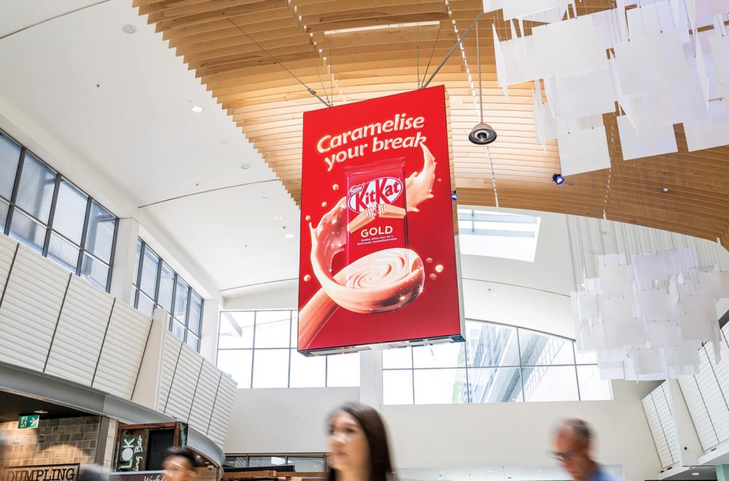 digital advertising sign in a mall