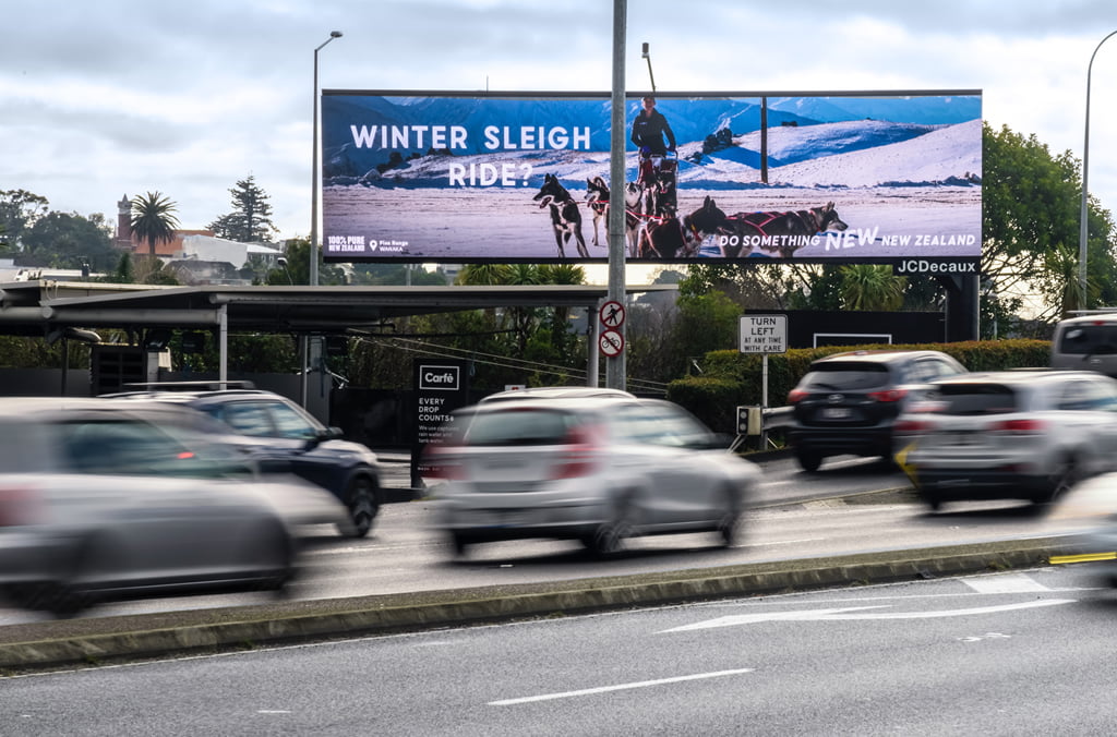 billboard on busy road